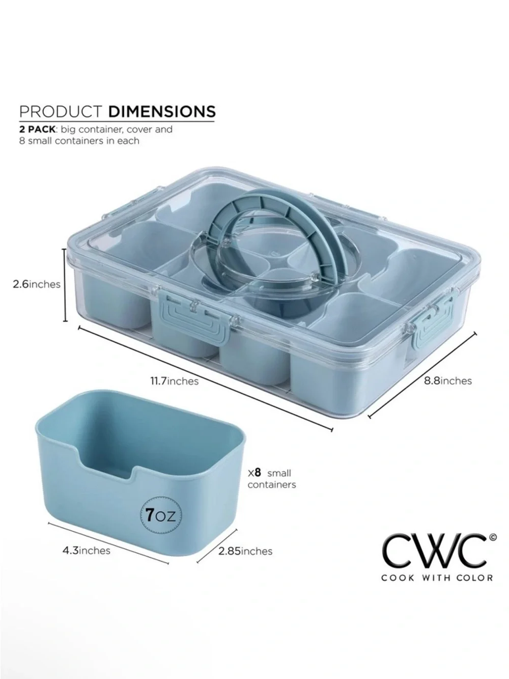 Pink 8-Compartment Meal Prep & Snack Organizer